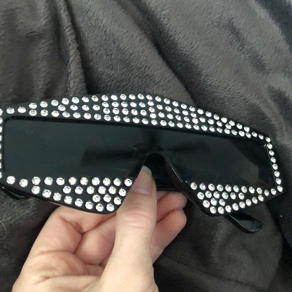 Rhinestone sunglasses alien visor rave festival - Picture 5 of 5